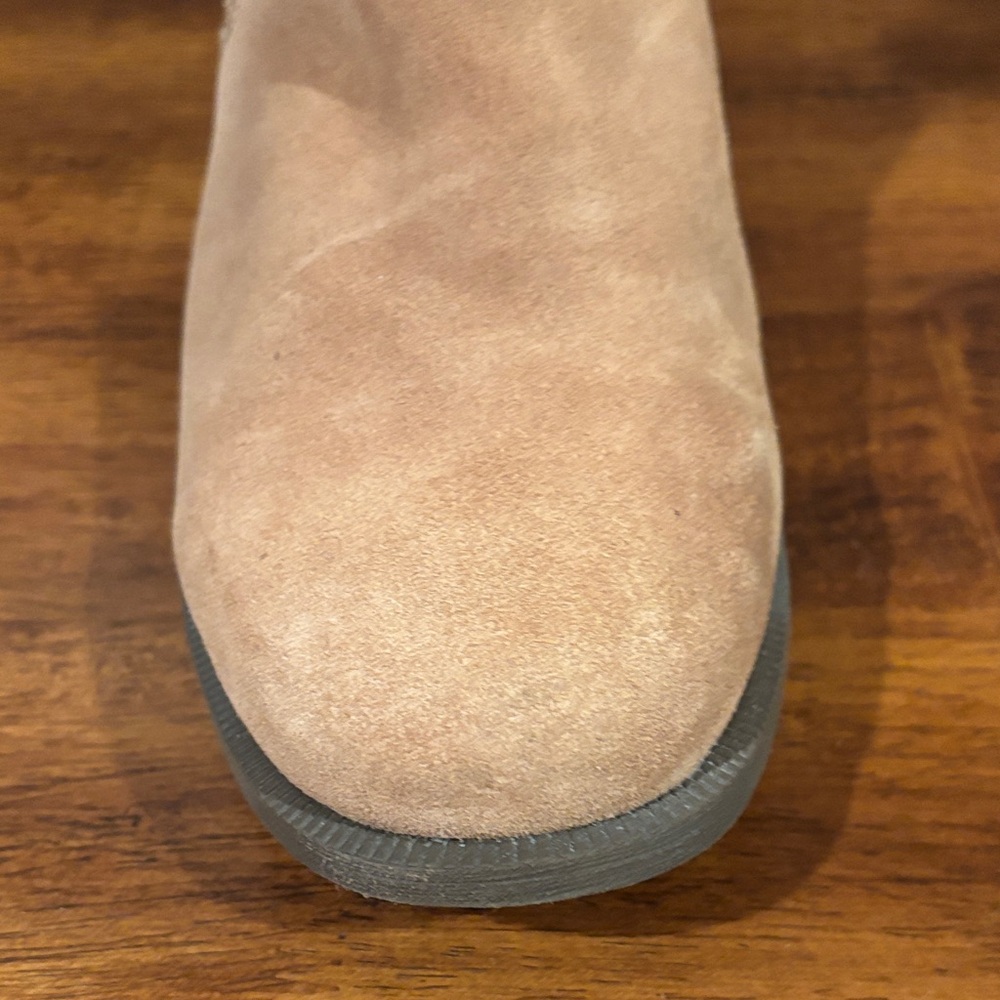 UGG Chestnut Suede Fur-Lined Ankle Boots with Buckle - Picture 10 of 16